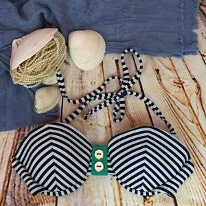 Xhilaration Bikini Top Bandeau Nautical Halter SM
